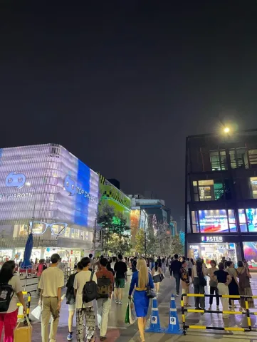 ถนนคนพลุกพล่าน