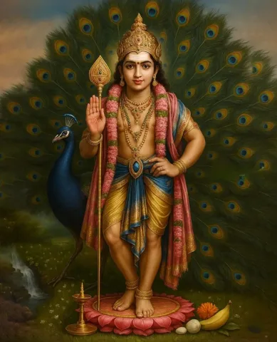 พระการ์ติเกยะ (ขันธกุมาร) Kartikeya Kārttikeya (कार्तिकेय)