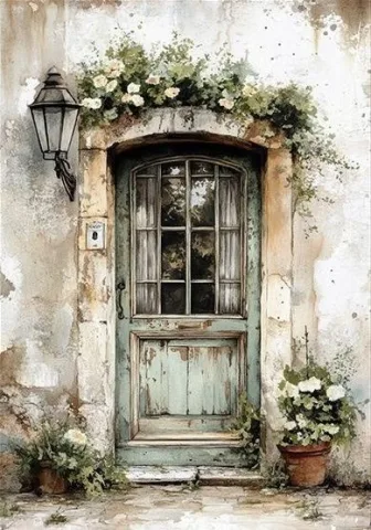 (ประตูสีขาวมีเถาวัลย์): สวยงามแต่ดูเปราะบาง