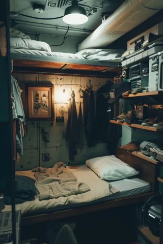 ห้องคับแคบแออัดแต่มีระเบียบและเป็นสัดส่วน