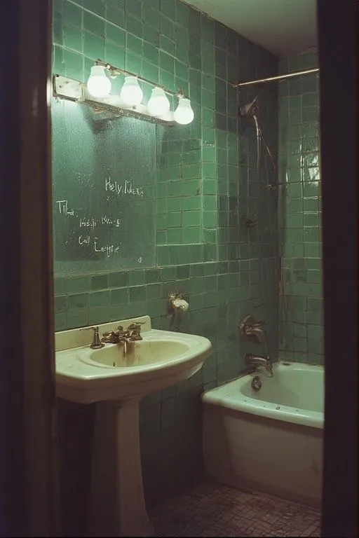 คุณตื่นมาในตอนเช้ามืด(ซึ่งผิด ปกติกว่าทุกวัน) คุณจึงตรงเข้า ห้องน้ำเพื่ออาบน้ำล้างหน้าให้ร่างกายสดชื่น ขณะเดียวกันคุณส่องกระจกและพบว่ามีข้อความบาง อย่างเขียนติดอยู่ที่หน้ากระจก