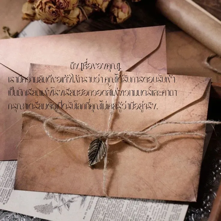 มีนกฮูกส่งจดหมายบินเข้ามาทางหน้าต่าง มันคือจดหมายจากโรงเรียนเวทมนตร์ ฮอกวอตส์ คุณตัดสินใจตอบตกลงเพราะ