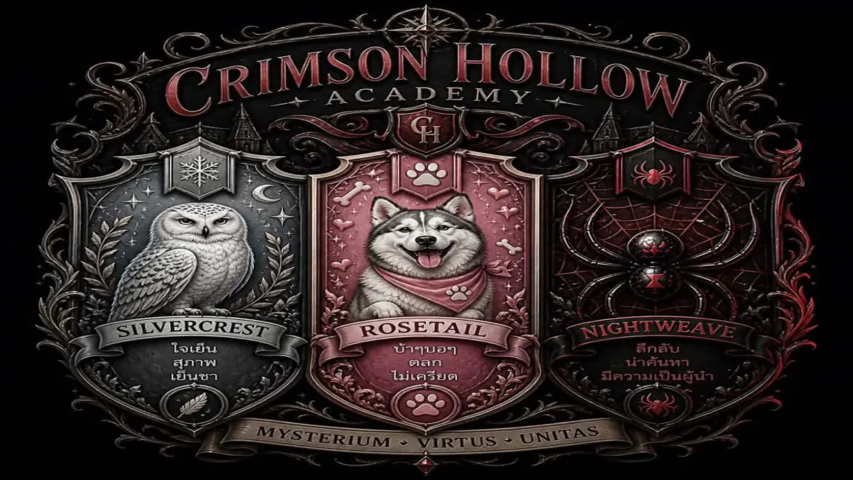 ยินดีต้อนรับเข้าสู่ Crimson Hollow Academy .