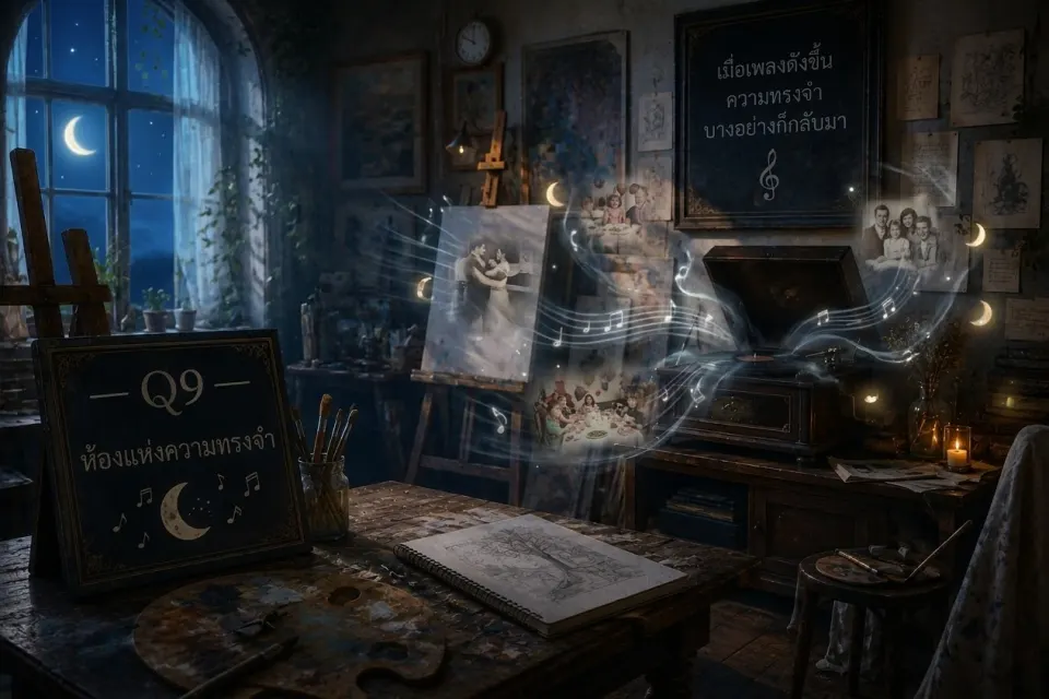 Q9 &mdash; ห้องแห่งความทรงจำ 🌙 คุณพบเครื่องเล่นเพลงเก่า เมื่อเพลงดังขึ้น ความทรงจำบางอย่างก็กลับมา คุณจะทำอย่างไร?