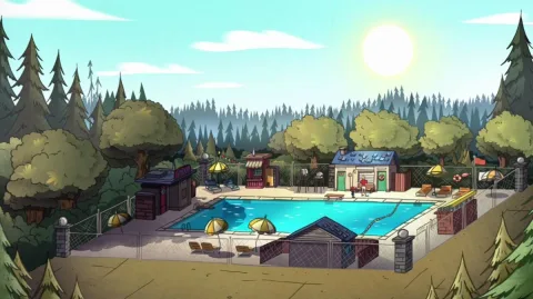 Go to the pool with Mabel (she has a crush on mermando!)
