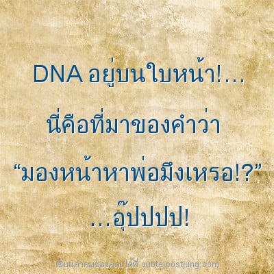 DNA อยู่บนใบหน้า!… นี่คือที่มาของคำว่า “มองหน้าหาพ่อมึงเหรอ!?” …อุ๊ปปปป!