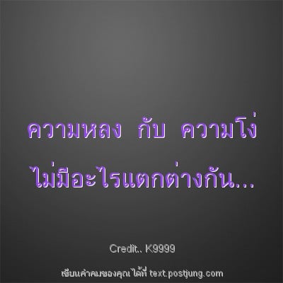 ความหลง กับ ความโง่ ไม่มีอะไรแตกต่างกัน...