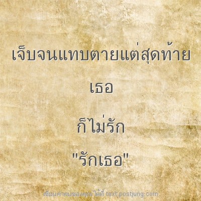 เจ็บจนแทบตายแต่สุดท้าย เธอ ก็ไม่รัก "รักเธอ"