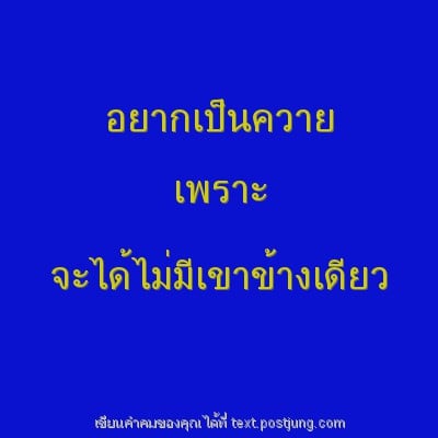 อยากเป็นควาย เพราะ จะได้ไม่มีเขาข้างเดียว