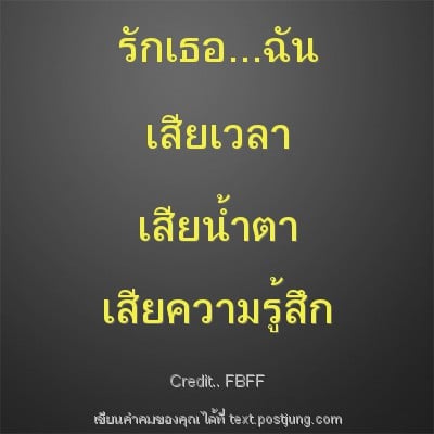 รักเธอ...ฉัน เสียเวลา เสียน้ำตา เสียความรู้สึก