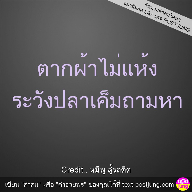 ตากผ้าไม่แห้ง ระวังปลาเค็มถามหา