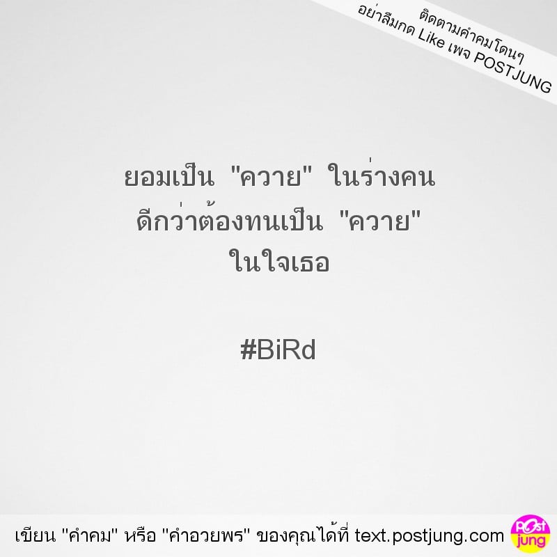 ยอมเป็น "ควาย" ในร่างคน ดีกว่าต้องทนเป็น "ควาย" ในใจเธอ #BiRd