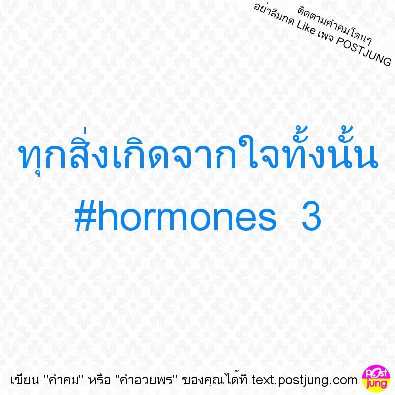 ทุกสิ่งเกิดจากใจทั้งนั้น #hormones 3