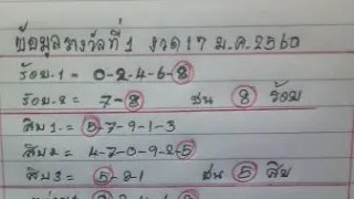 หวยตามสูตร หวยหนุ่มเลย งวด 17 มกราคม 60