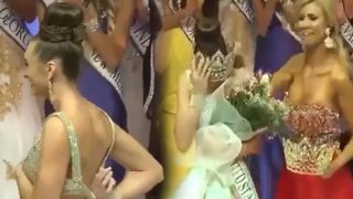 นางงามชุดหลุด!! หลังพิธีกรประกาศได้ตำแหน่งมิสเอิร์ธ แถมใส่มงไม่ได้