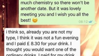 สาวเงิบ หลังเจอทวงค่าน้ำหลังเจอกันจากแอพหาคู่