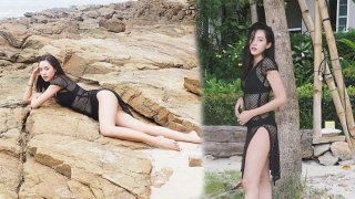 &ldquo;เฌอเบลล์ ลัลณ์ลาลิน&rdquo; สลัดผ้าโชว์บั้นท้ายกลมกลึงที่ทะเล