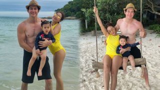 แซ่บยกบ้าน &ldquo;เจ จินตัย&rdquo; ควงภรรยาหุ่นเป๊ะ และ &ldquo;น้องพลอยเจ&rdquo; ไปเที่ยวทะเล