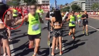 "สายหื่น" นักวิ่งจับหน้าอกสาว!! กลางงานมาราธอน...