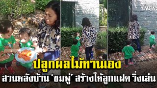 สวนสร้างโดย &lsquo;คุณแม่วารี&rsquo; ให้หลานวิ่งเล่น-พร้อมปลูกผลไม้ทานเอง