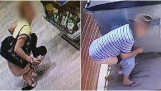 พฤติกรรมน่ารังเกียจ!! เผยภาพกล้องวงจรปิดขณะนักช้อปสาวนั่งปัสสาวะกลางพื้นห้าง