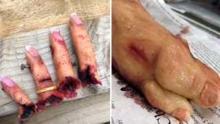 หลอนจนไม่มีใครกล้ากิน! คุณแม่ลูกสี่โชว์ฝีมือทำเค้กเหมือนชิ้นส่วนร่างกายมนุษย์ เหมือนจริงมากจนน่าตกใจ