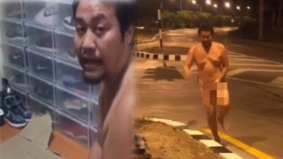 คลิป "หนุ่ม" สุดจัด ยอมแก้ผ้าวิ่งรอบไฟแดง หลังสัญญาจะทำจริงถ้าหงส์แดงเข้ารอบชิง