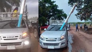 ฮือฮา บั้งไฟร่วงทะลุรถกระบะ ชาวบ้านแห่ซื้อเลขทะเบียน เชื่อเทวดาให้โชค