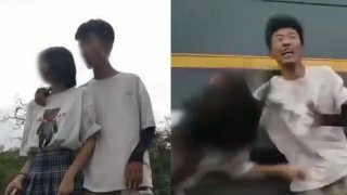 อุทาหรณ์!! คู่รักหนุ่มสาว โพสท่าแชะถ่ายภาพริมรางรถไฟ โดนรถไฟพุ่งเบียดกระเด็น เฉียดตาย