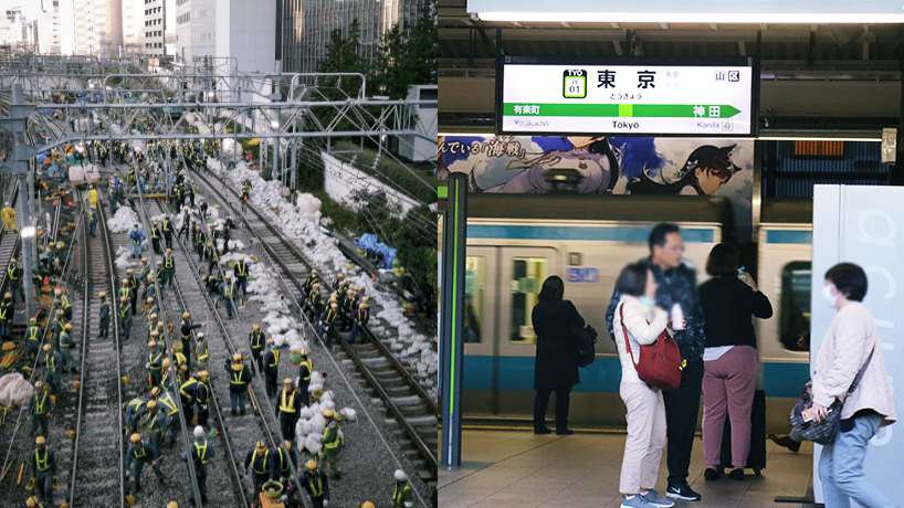 ญี่ปุ่นทำได้ รถไฟ JR สายยามาโนเตะ ซ่อม 1 วันเสร็จ ใช้คนงาน 2000 คน