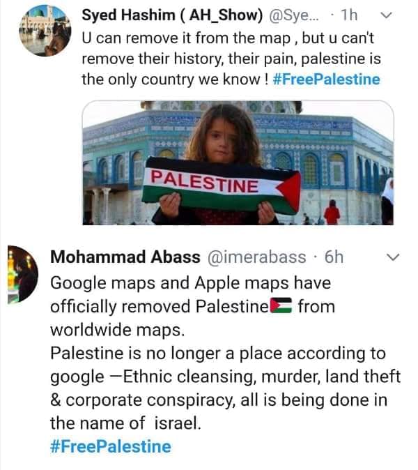 Google Apple ได้ลบปาเลสไตน์ออกจากแผนที่โลกอย่างเป็นทางการ และแทนที่ด้วยรัฐอิสราเอล