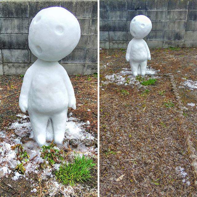 ศิลปินญี่ปุ่นใช้หิมะเพื่อสร้าง 'สัตว์ประหลาด' ต่างๆ ได้น่ารักมาก