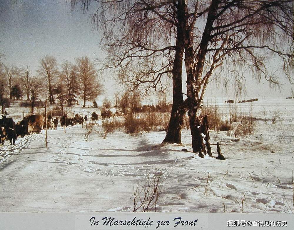 ภาพสีสมัยสงครามโลกครั้งที่ 2 กองทัพเยอรมันกลางหิมะ