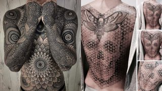 ชมลายสักสวยๆ ศิลปะการเขียนสีและลวดลายบนเรือนร่าง