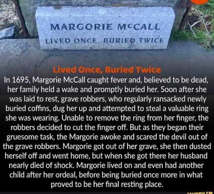ย้อนรอยตำนาน มาร์โกรี แมคคอลล์ หญิงสาวที่ตายแล้วฟื้น จนต้องถูกฝังถึง 2 ครั้ง