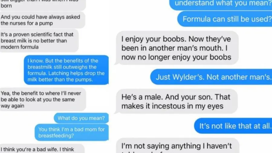 The couple, April and Jonathan (names changed), texted back and forth; and the screenshots shared on X went viral.
