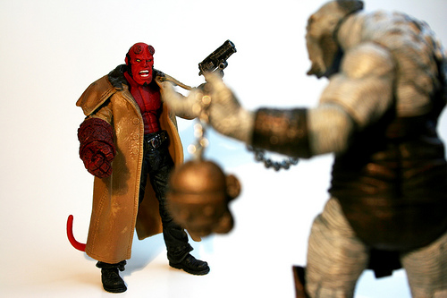 Hellboy and Wink by R_O_B_O.