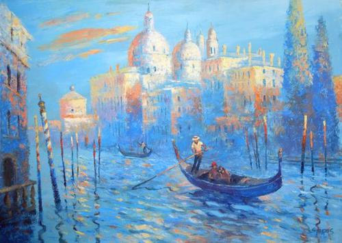 “Blue Venice”, Painting by Dmitri Spiros