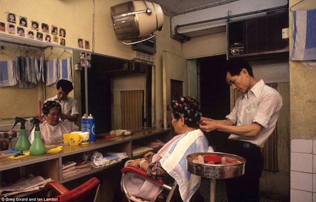 A barber shop inside of Kowloon
