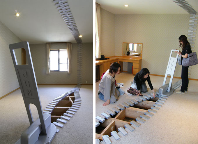Giant zipper in your room by Japanese artist Jun Kitagawa