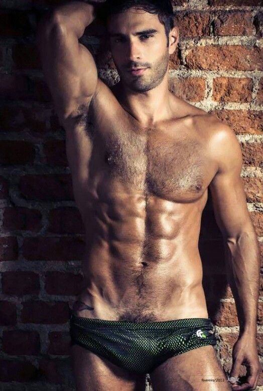 Hairy Hunk in Green Briefs