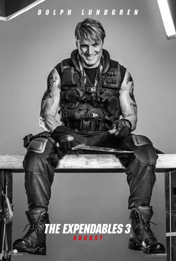 expendables 3 dolph lundgren poster 570x844 Expendables 3 Unveils 16 Character Posters