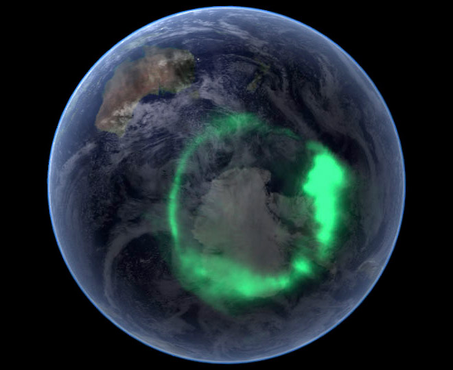 Aurora Australis Southern Lights Earth from above NASA