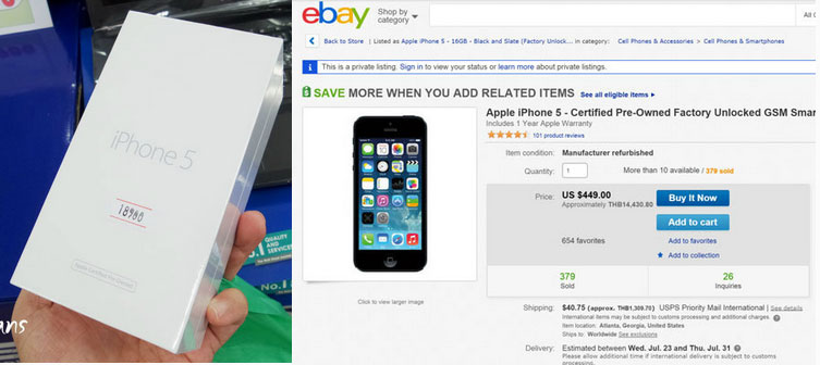 iPhone 5 มือสอง การันตีโดย Apple มีวางขายในบ้านเราแล้ว