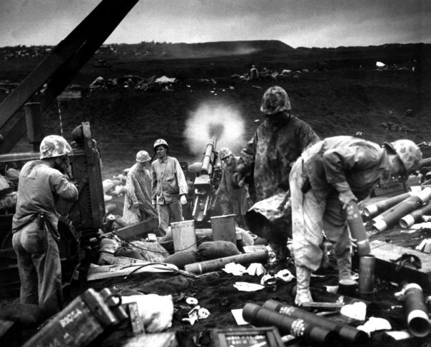American artillery on Iwo Jima