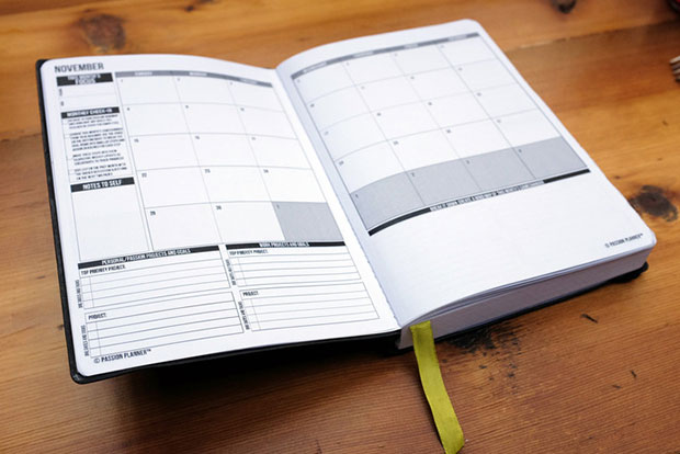 สมุดบันทึก Passion Planner บันทึกแบบรายเดือน