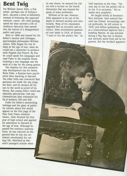 วิลเลี่ยม เจมส์ ไซดิส (William James Sidis) 