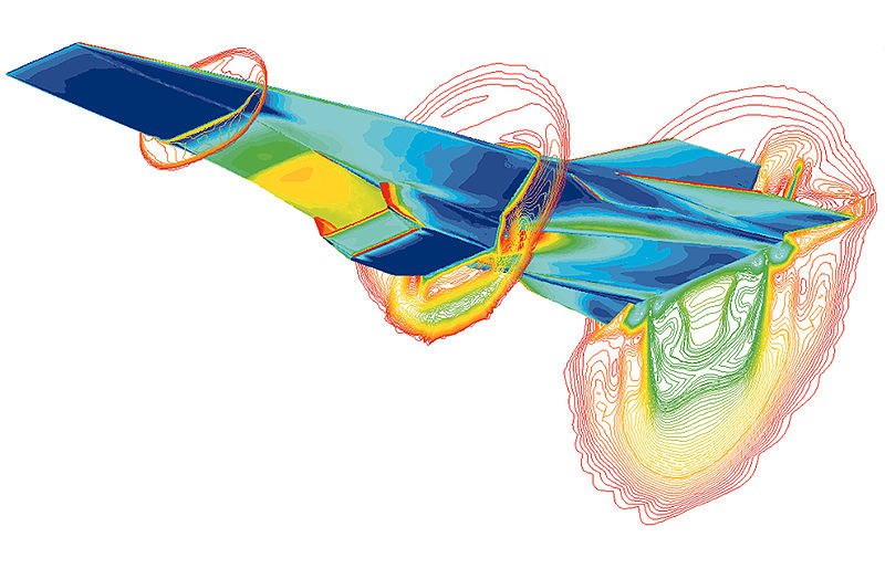 File:X-43A (Hyper - X) Mach 7 computational fluid dynamic (CFD).jpg