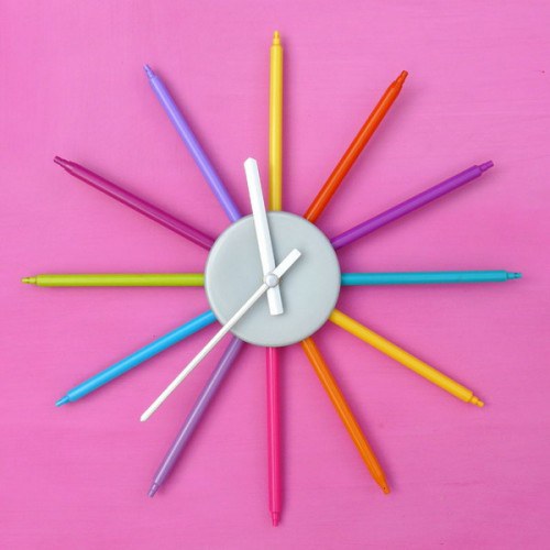 diy colorful marker wall clock (3)