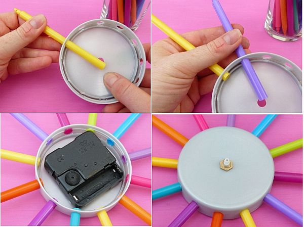diy colorful marker wall clock (5)